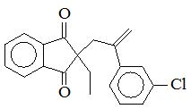 2-[2-(3-氯苯基)丙-2-烯-1-基]-2-乙基茚滿-1,3-二酮；
2-[2-(3-Chlorophenyl)-2-propen-1-yl]-2-ethyl-1H-indene-1,3(2H)-dione；
CPED